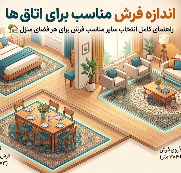اندازه فرش مناسب برای اتاق ها؛ راهنمای انتخاب سایز مناسب فرش برای هر فضای منزل