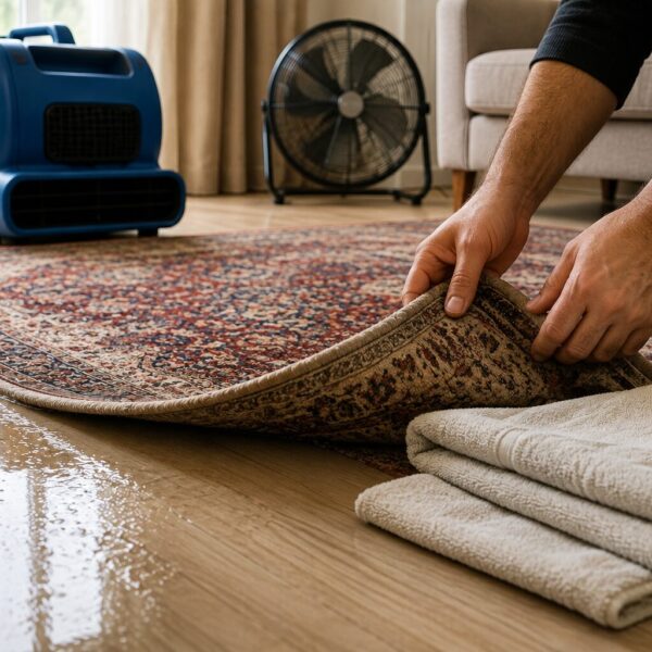 خشک کردن فرش خیس