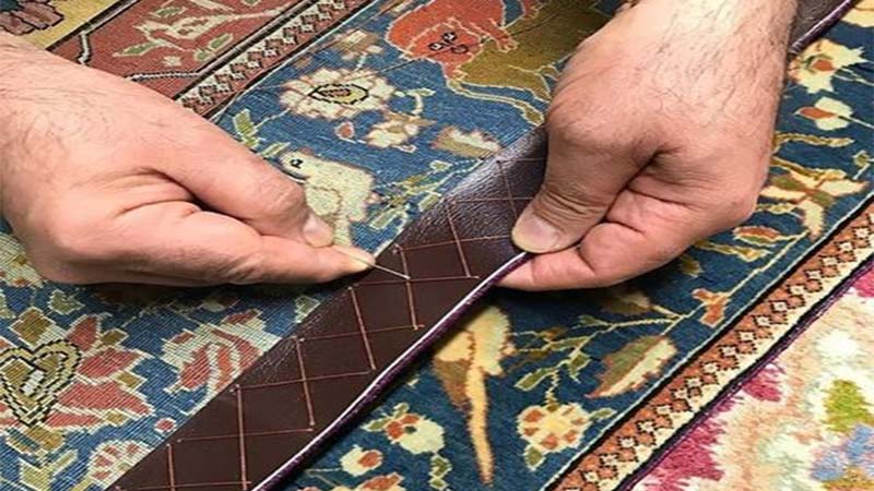 چرم دوزی دور فرش